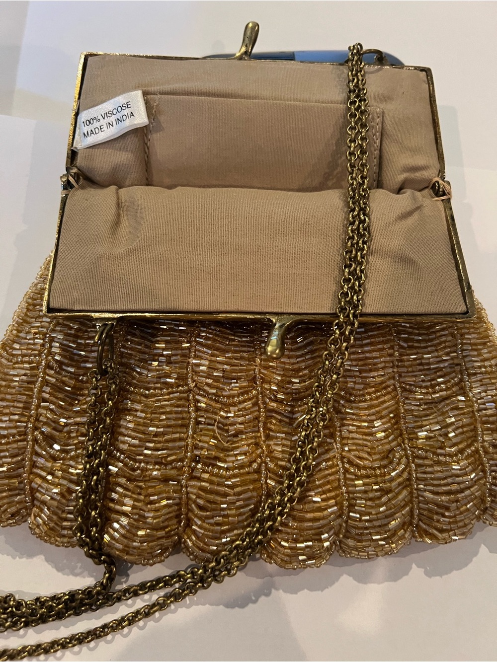 Gold Beaded Ladies Evening Bag - Picture 2 of 9